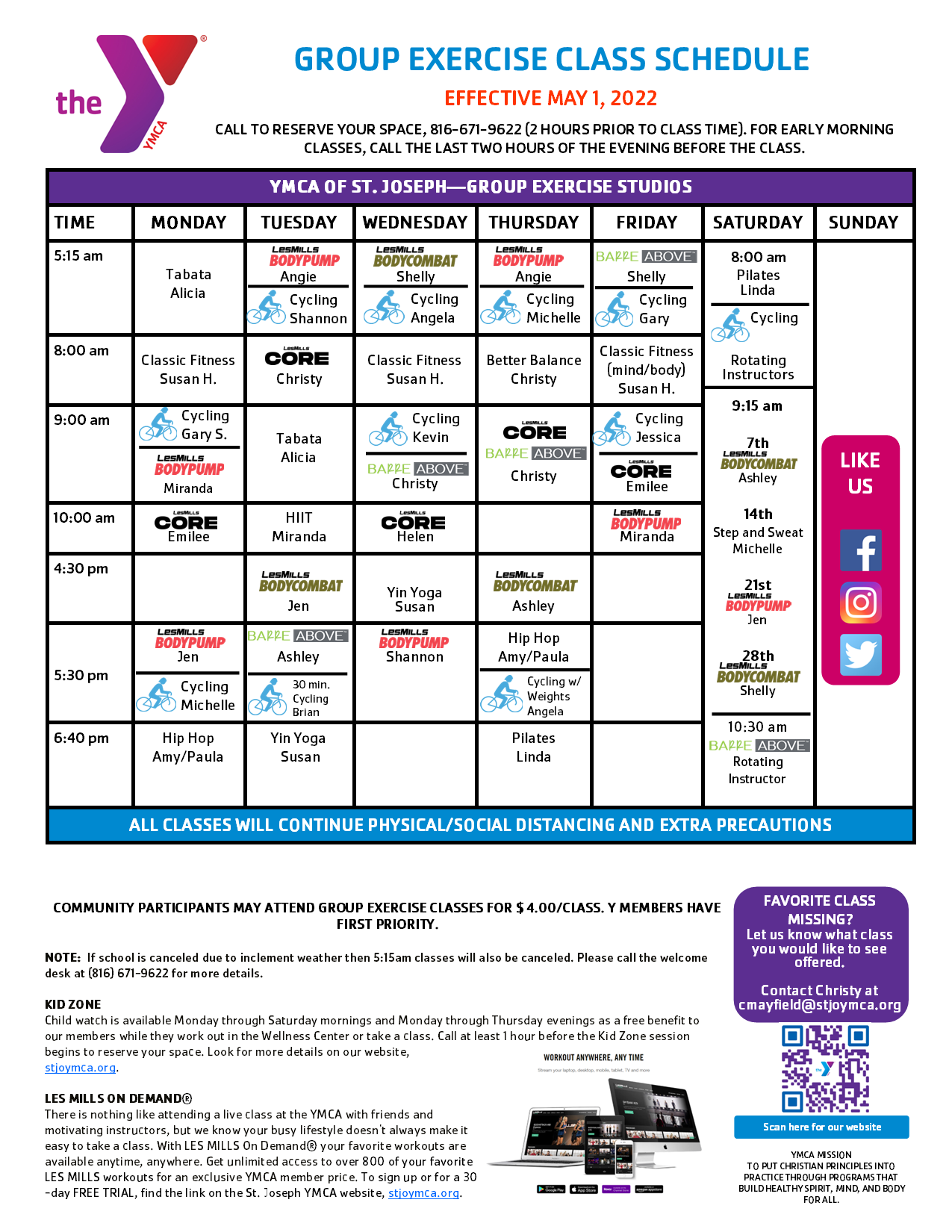 Group Exercise Schedule