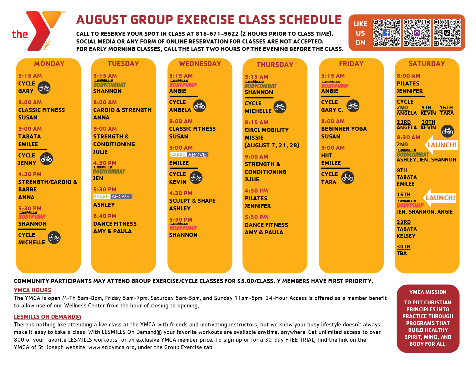 Group Exercise Schedule
