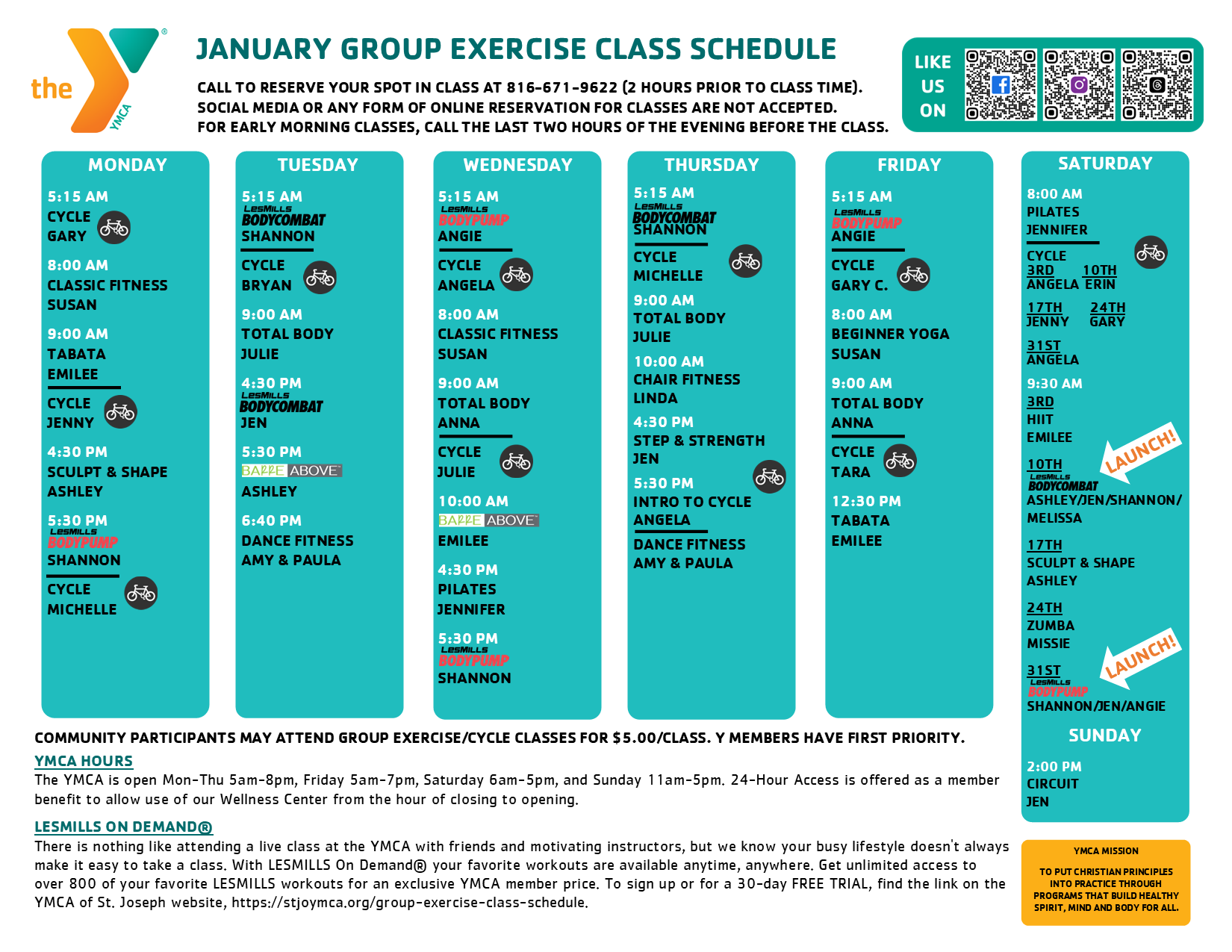 Group Exercise Schedule
