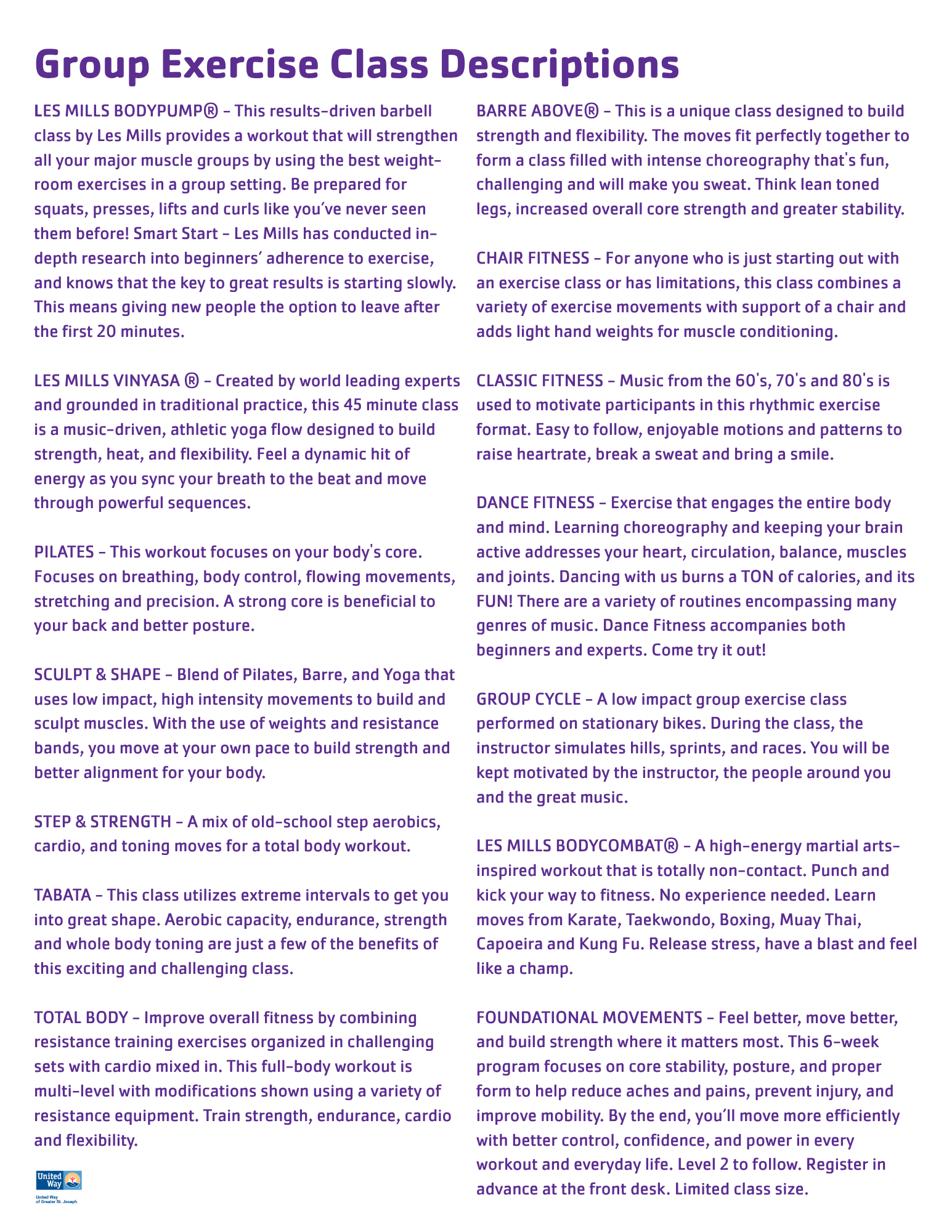 Group Exercise Class Descriptions